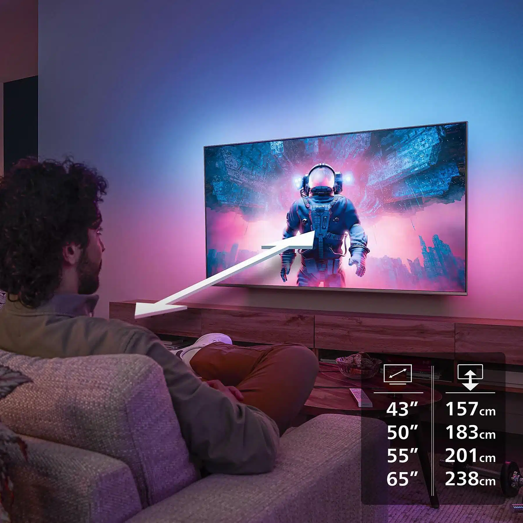 PHILIPS 43PUS8550/12 LED Ambilight TV (piatto, 43 Zoll / 108 cm, UHD 4K, SMART TV, Ambilight) - Afbeelding 9